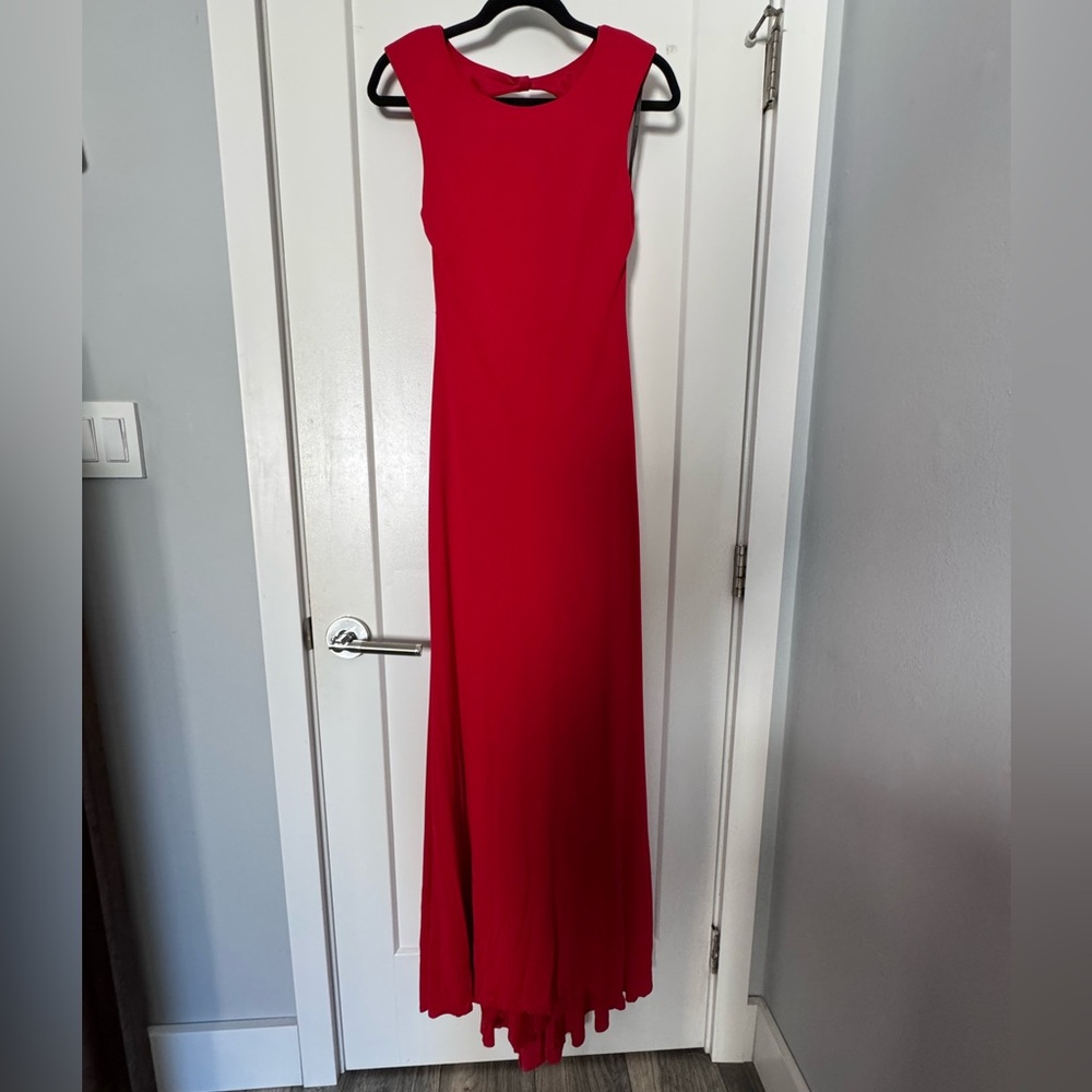 Elegant Red Sleeveless Maxi Dress